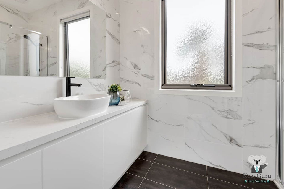 white bathroom in a holiday rental property